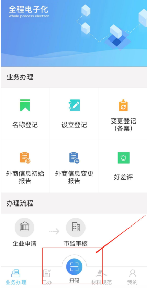 惠濟(jì)區(qū)網(wǎng)上注冊(cè)分公司的流程之a(chǎn)pp掃碼登記河南全程電子化服務(wù)平臺(tái)