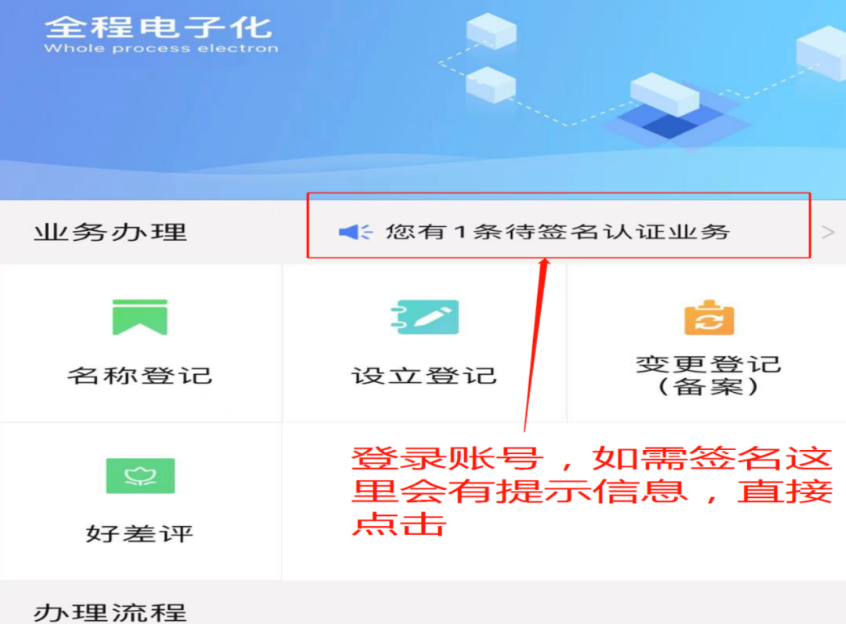 河南全程電子化鄭東新區(qū)個(gè)體戶辦理流程中簽名操作